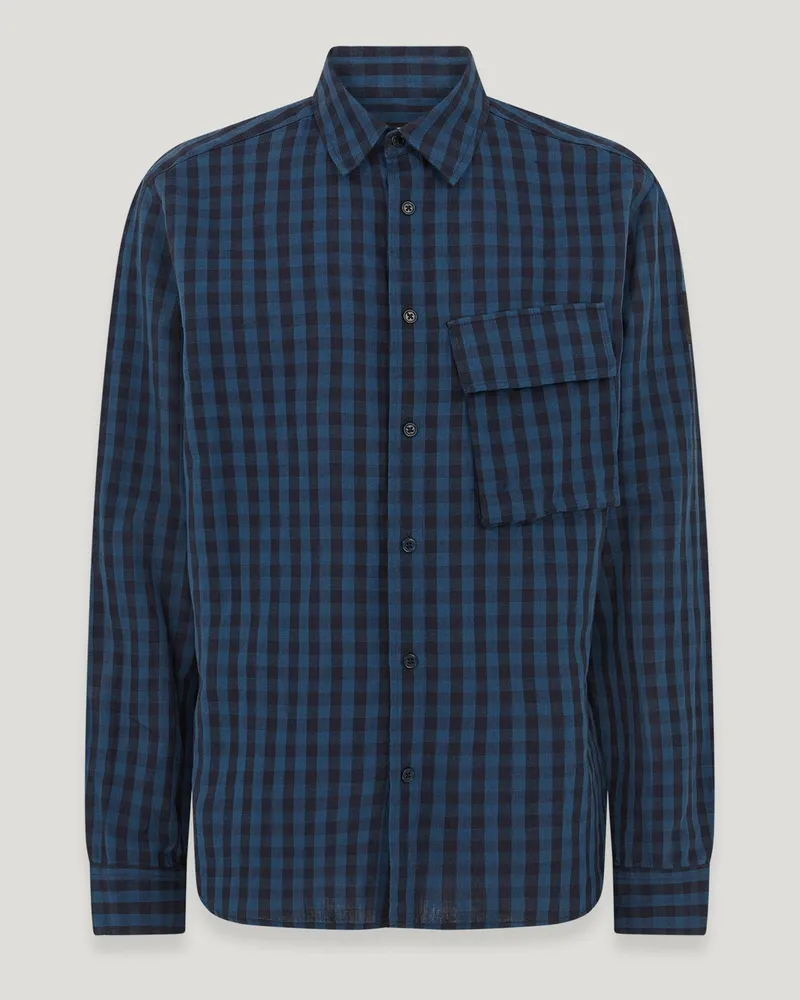 Belstaff Scale Hemd für Herren Shoreline Gingham Insignien-Blau/dunkles Tintenblau Insignien-blau