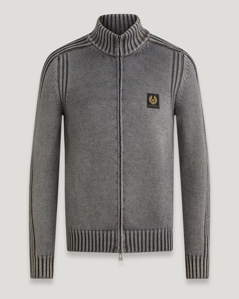 Belstaff Watch Cardigan Mit Reißverschluss für Herren Garment Dyed Merino Wool Forge