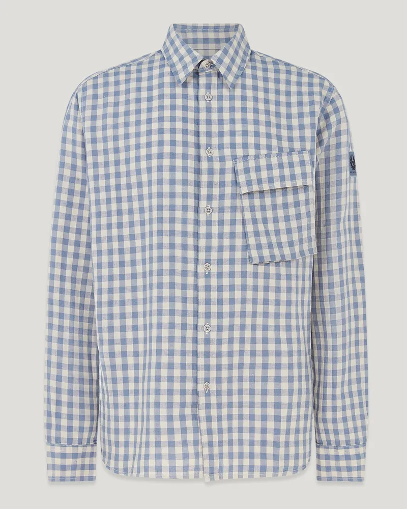 Belstaff Scale Hemd für Herren Shoreline Gingham Flintblau/Steinbeige Flintblau