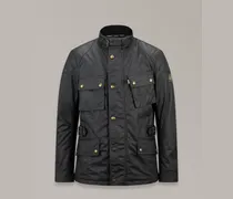Crosby Motorradjacke für Herren Waxed Cotton Schwarz