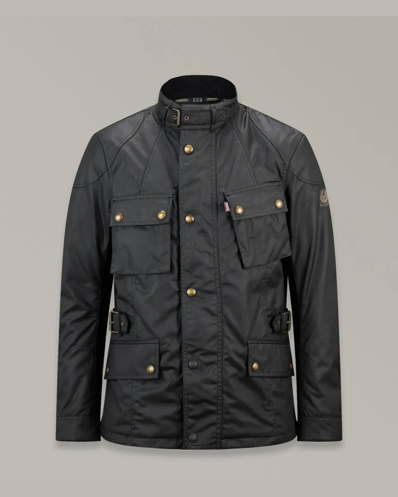 Belstaff Crosby Motorradjacke für Herren Waxed Cotton Schwarz Schwarz