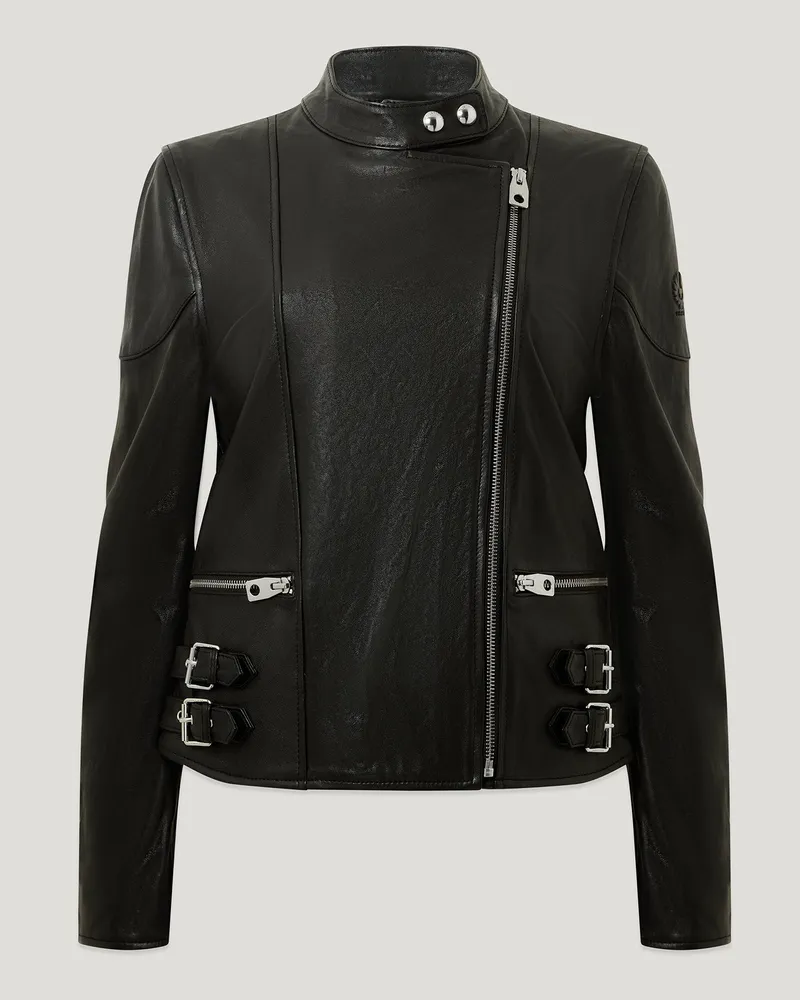Belstaff Russo Jacke für Damen Semi Veg Tan Leather Schwarz EU 46 