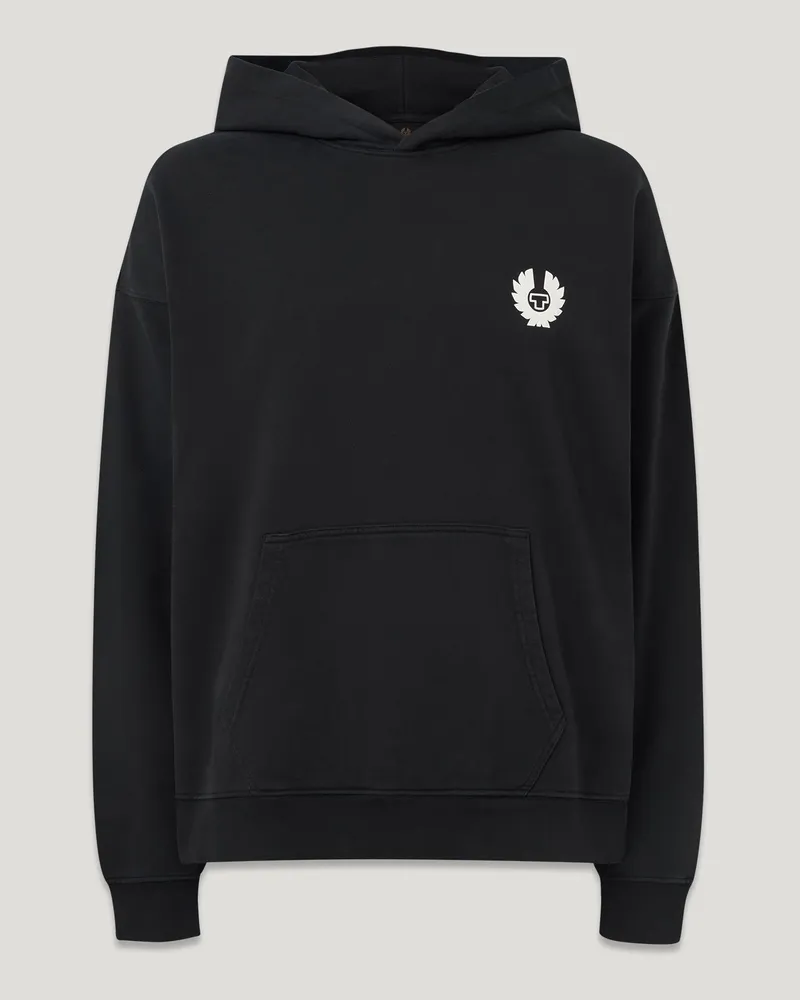 Belstaff Competition Hoodie Für Herren Heavyweight Cotton Fleece Schwarz Schwarz