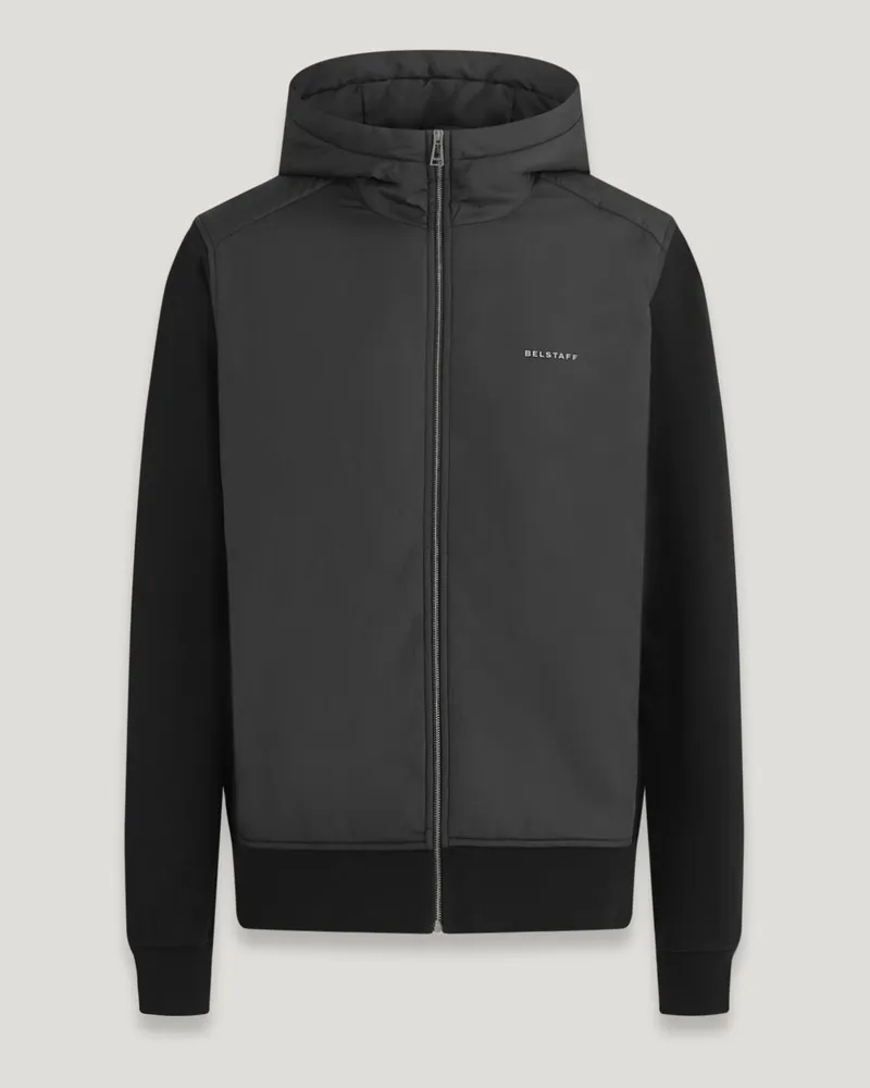 Belstaff Alloy Hoodie Mit Durchgehendem Reißverschluss für Herren Cotton Fleece Schwarz Schwarz