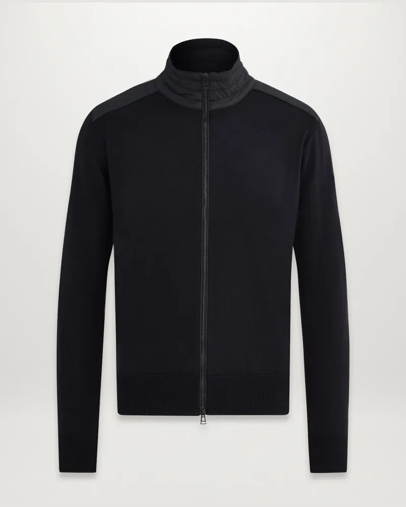 Belstaff Kelby Cardigan Mit Reißverschluss für Herren Merino Wool Schwarz Schwarz