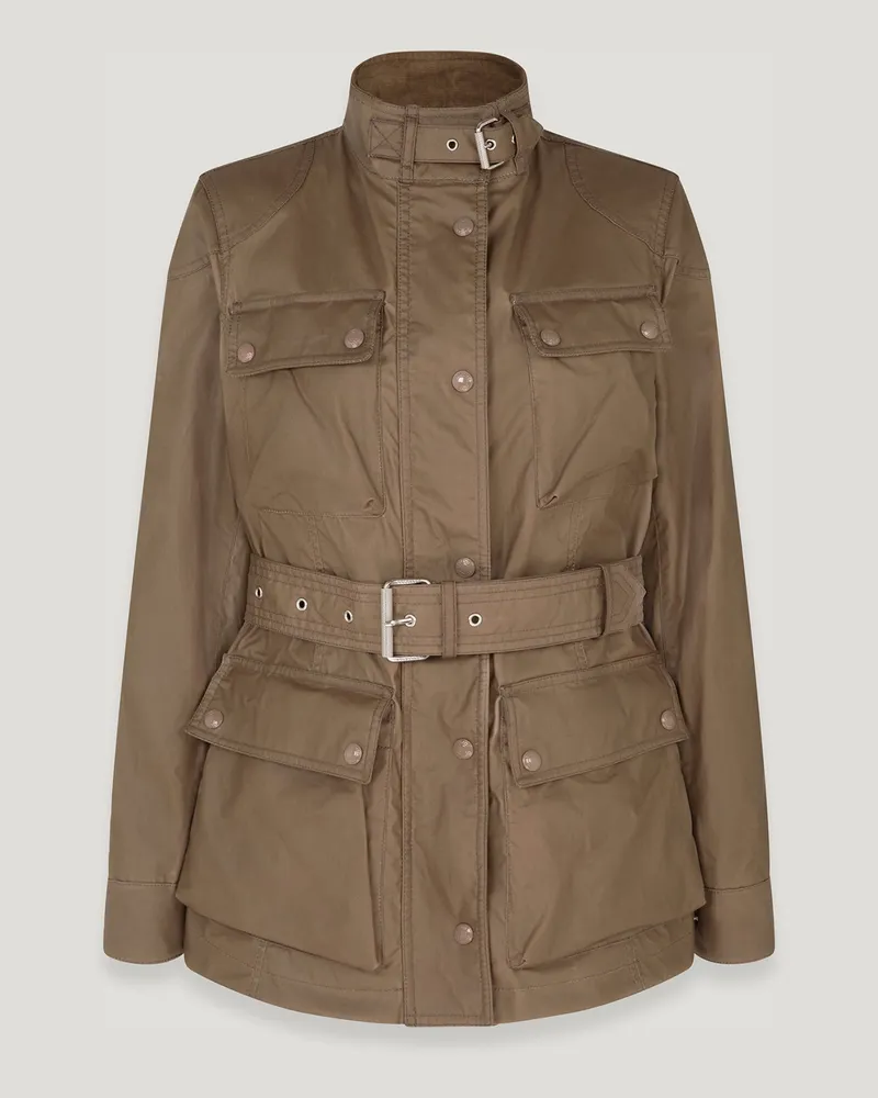 Belstaff Trialmaster Jacke für Damen Waxed Cotton Dunkles Bimssteingrau Dunkles