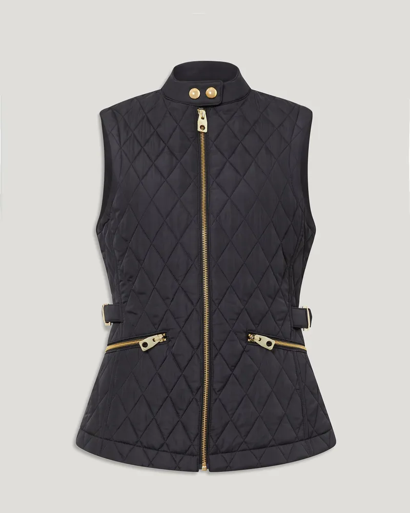 Belstaff Maeva Steppweste für Damen Quilted Recycled Nylon Schwarz EU 42 