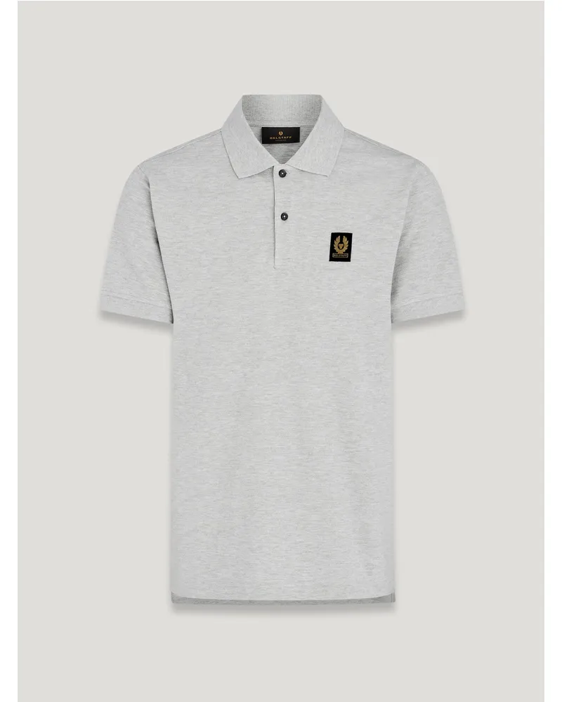 Belstaff Polohemd für Herren Cotton Pique Meliertes Altsilber Meliertes