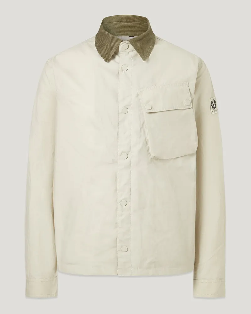 Belstaff Ground Jacke für Herren Dry Waxed Cotton Weiß S 