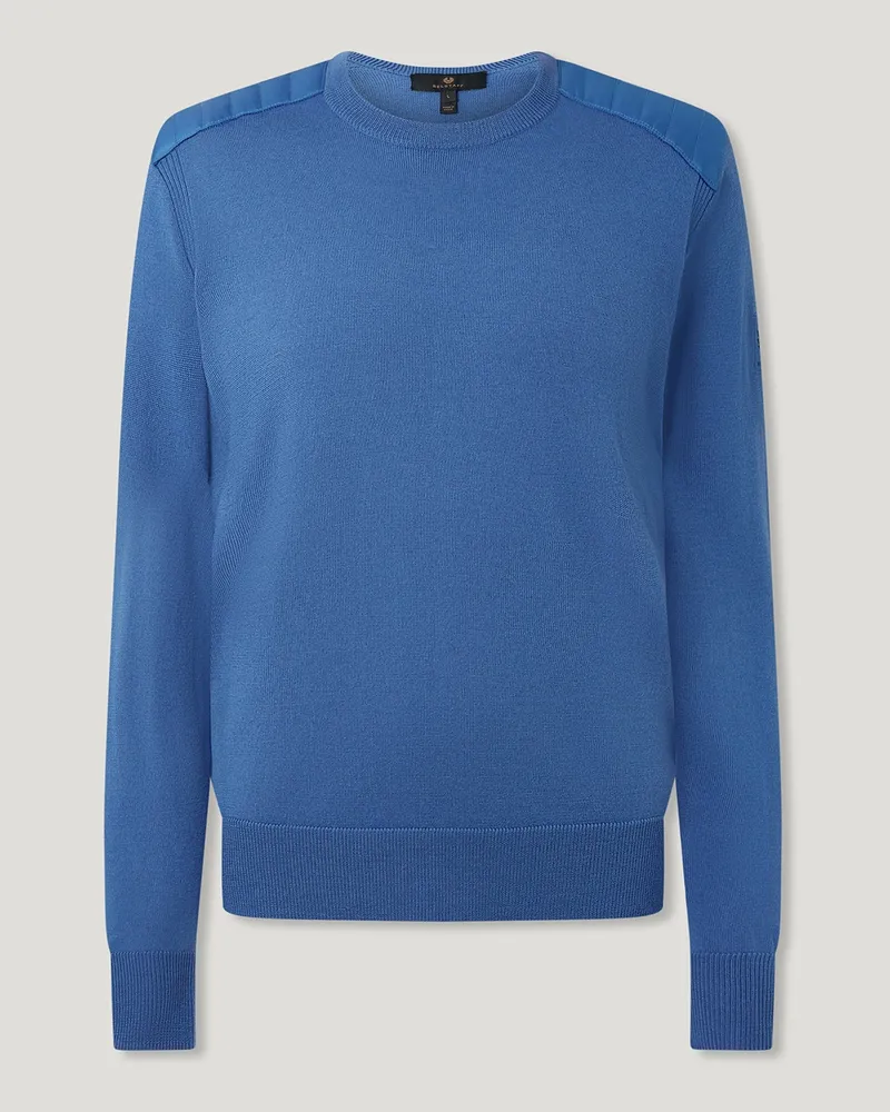 Belstaff Kerrigan Rundhalspullover für Herren Merino Wool Marine M 