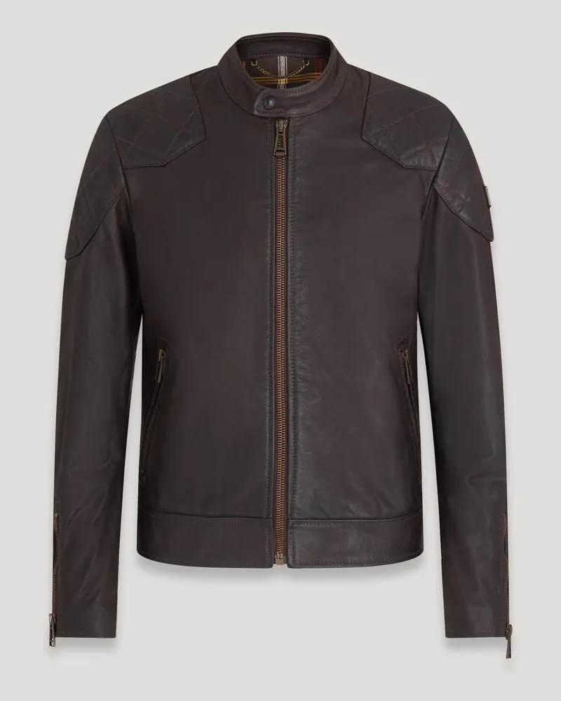 Belstaff Legacy Outlaw Jacke für Herren Hand Waxed Leather Antik-Braun