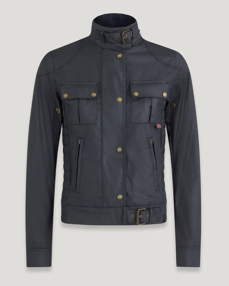 Belstaff Gangster Jacke für Damen Waxed Cotton Dunkles Marineblau Dunkles