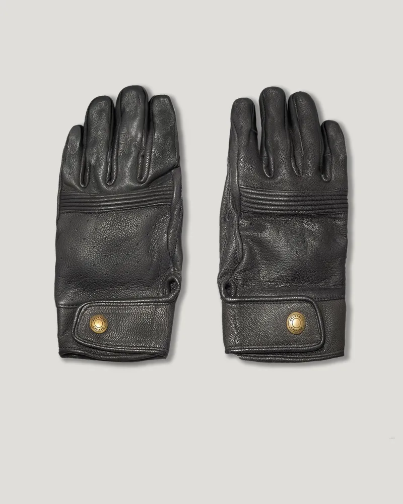 Belstaff Montgomery Motorradhandschuhe Unisex's Goat Leather Schwarz Schwarz