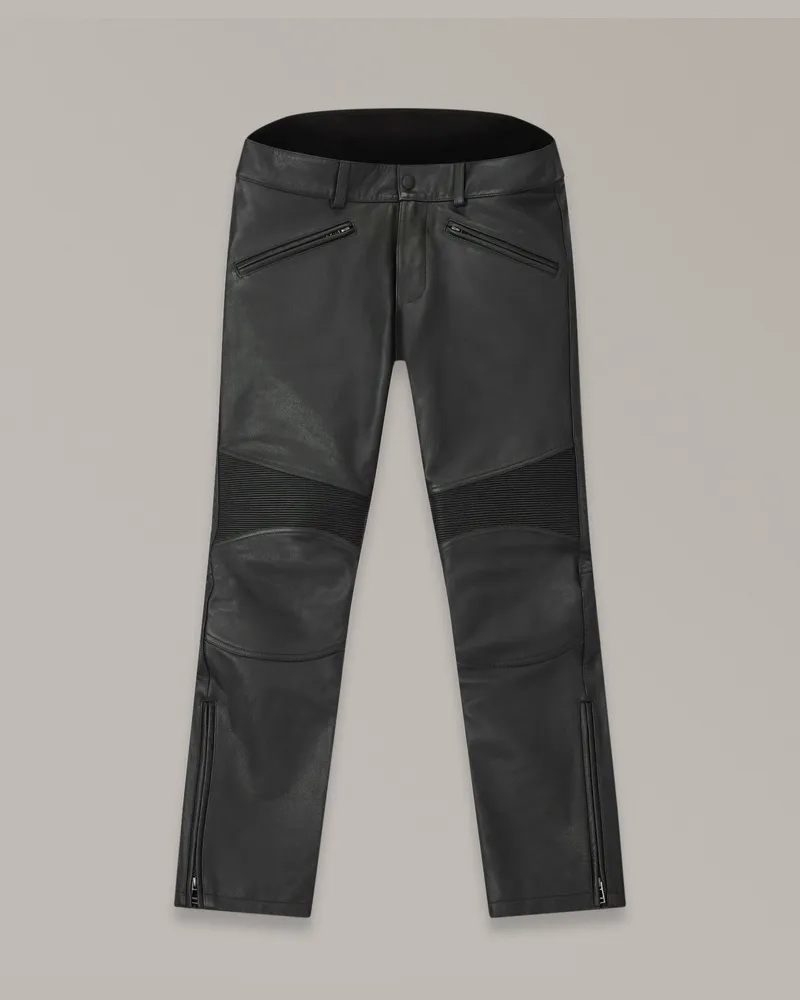 Belstaff Mcgregor Motorradhose für Herren Grain Leather Schwarz Schwarz