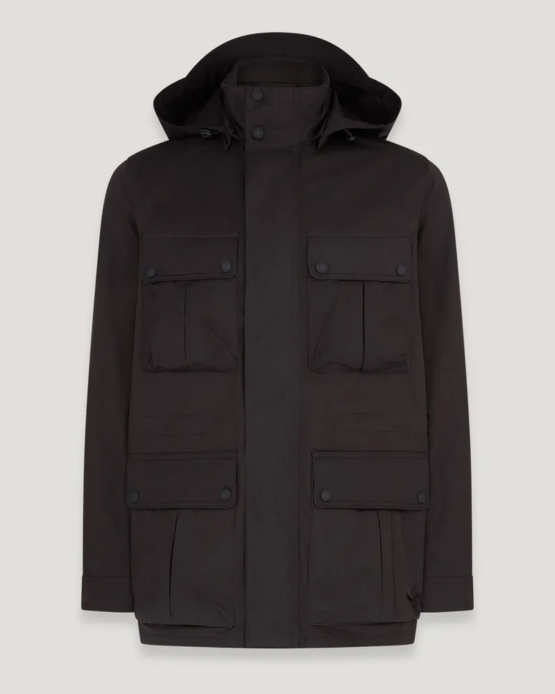 Belstaff Drome Jacke für Herren Cotton Blend Gabardine Schwarz Schwarz
