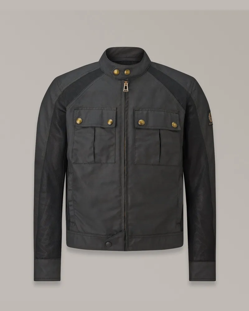 Belstaff Temple Jacke Aus Gewachster Baumwolle für Herren Waxed Cotton Schwarz Schwarz