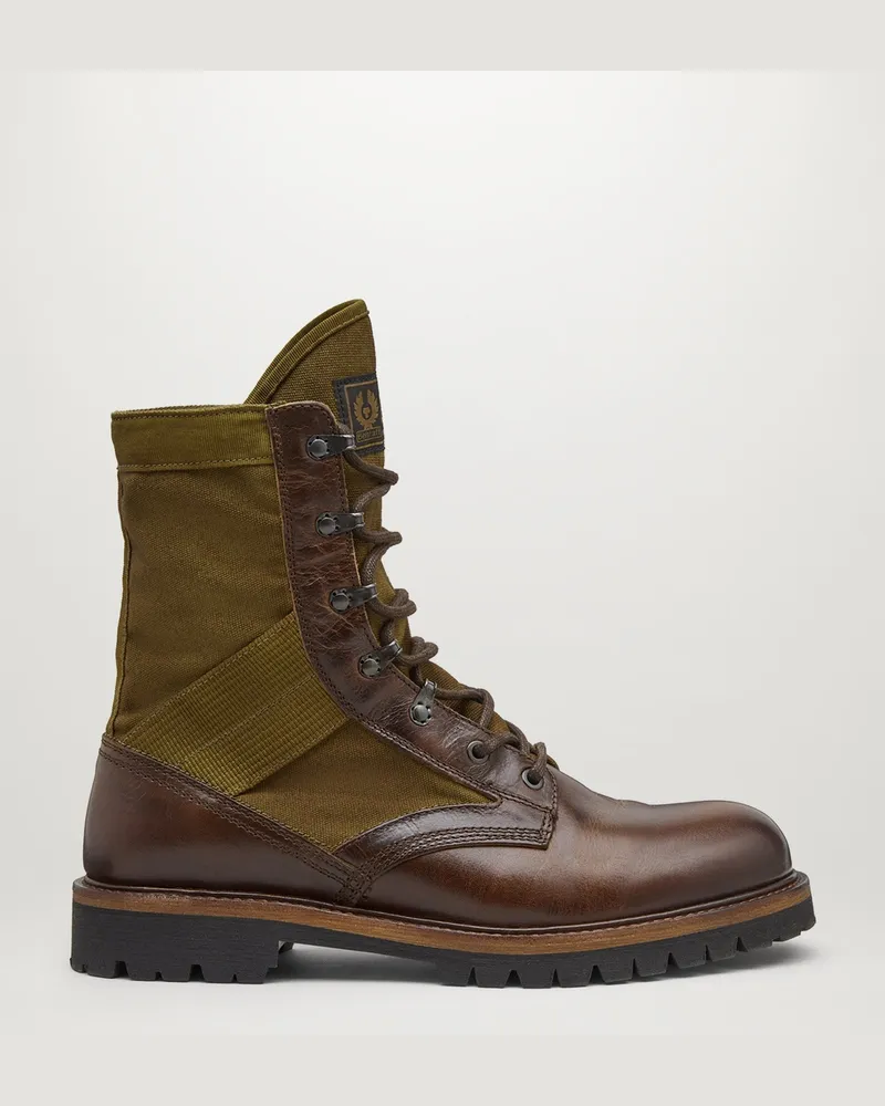 Belstaff Trooper Schnürstiefel Oiled Leather Cognac