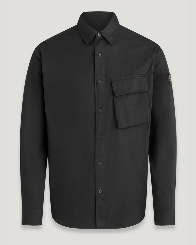 Belstaff Scale Hemd für Herren Garment Dye Cotton Schwarz Schwarz