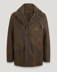 Belstaff Storm Mantel für Herrenalian Merino Shearling  L Clay