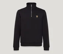 Sweatshirt Mit Viertelreißverschluss für Herren Cotton Fleece Schwarz