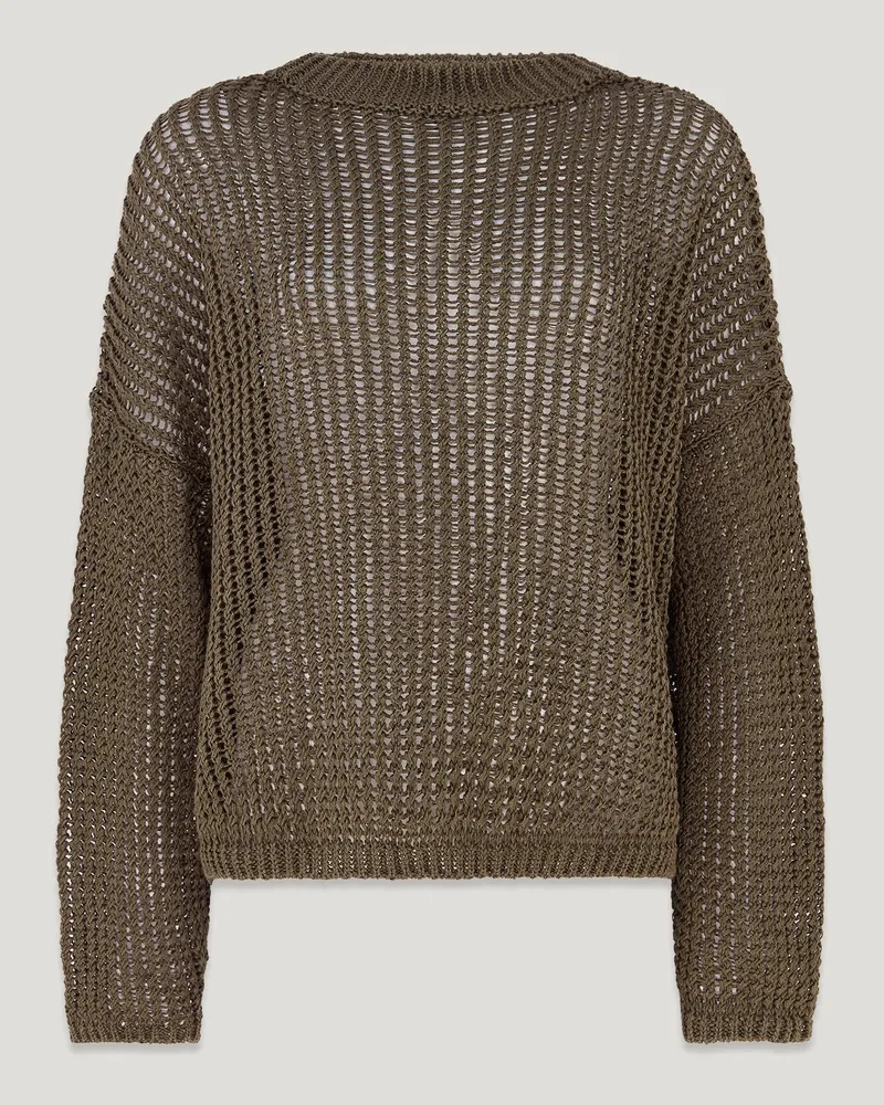 Belstaff Anchor Pullover Mit Hochgezogenem Ausschnitt für Damen Linen Armee-Olivgrün Armee-olivgrün
