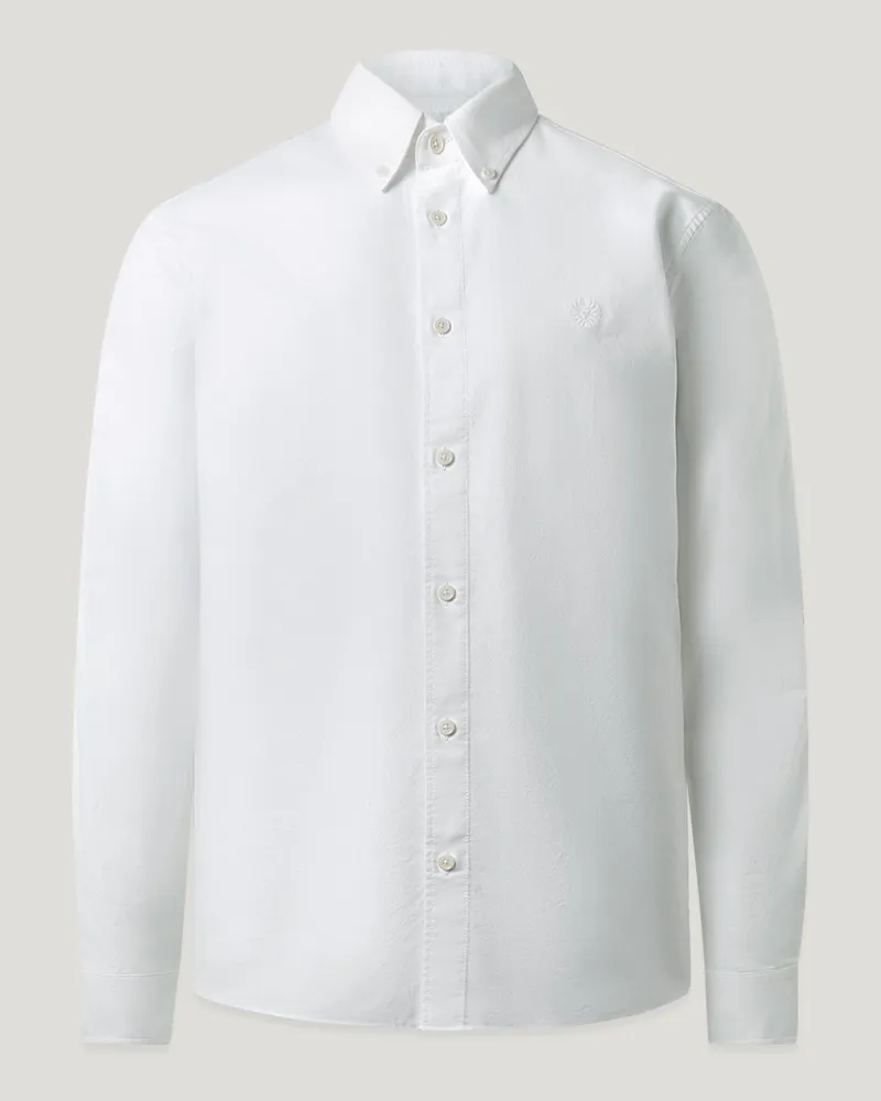 Belstaff Street Hemd für Herren Compact Cotton Oxford Weiß Weiß
