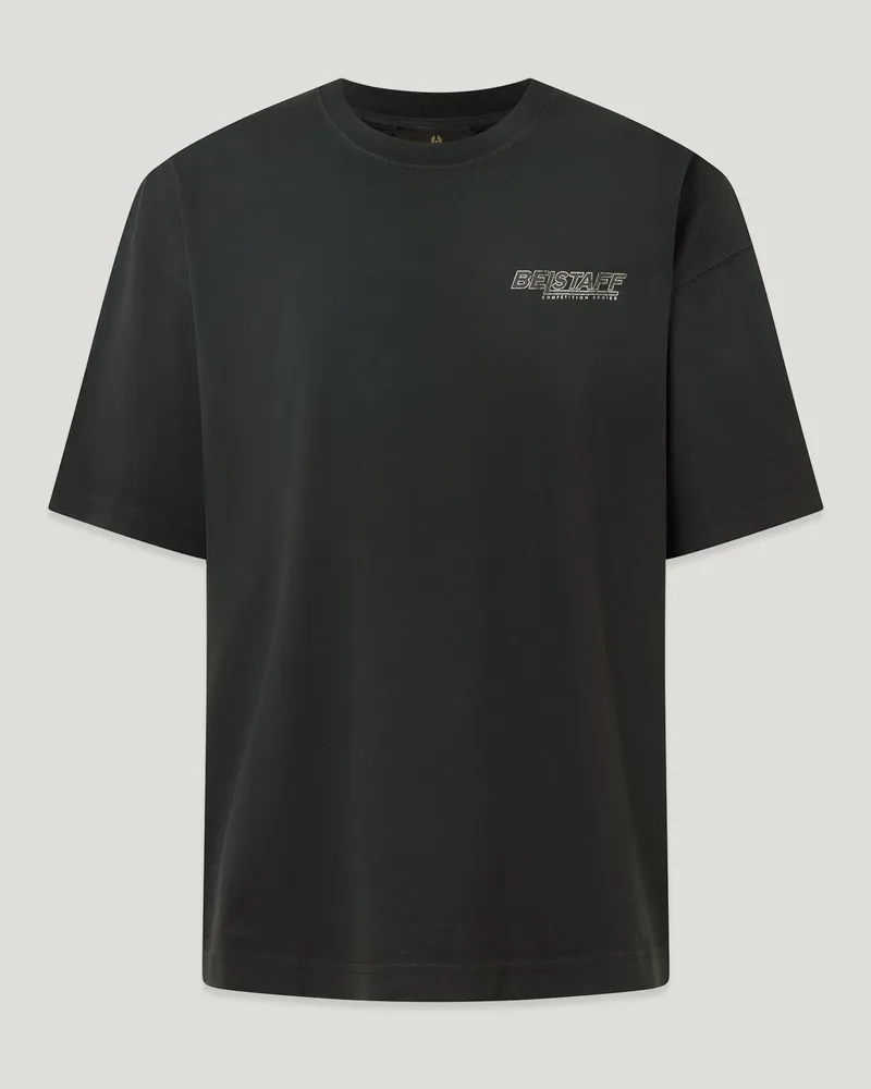 Belstaff Competition Momentum T-shirt Für Herren Spray Treatment Heavyweight Jersey Verblasstes Schwarz Verblasstes