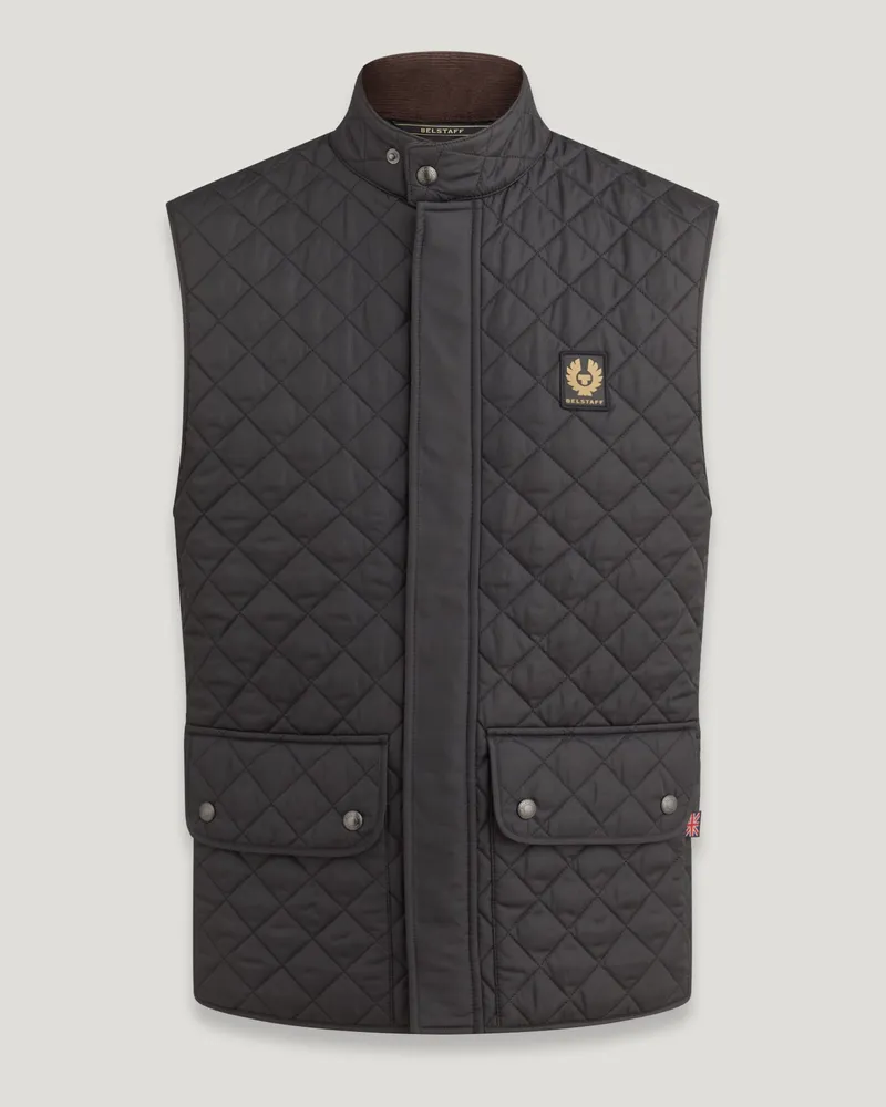 Belstaff Icon Steppweste für Herren Quilted Recycled Nylon Schwarz Schwarz