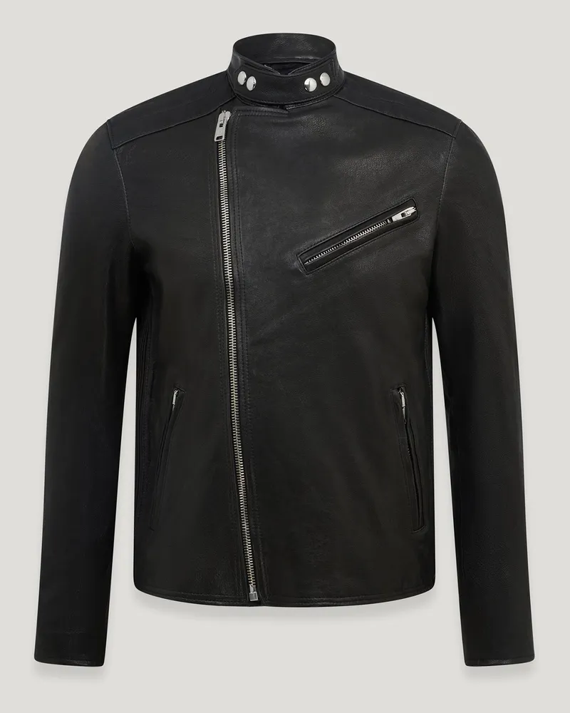 Belstaff Oulton Jacke für Herren Lander Leather Schwarz Schwarz