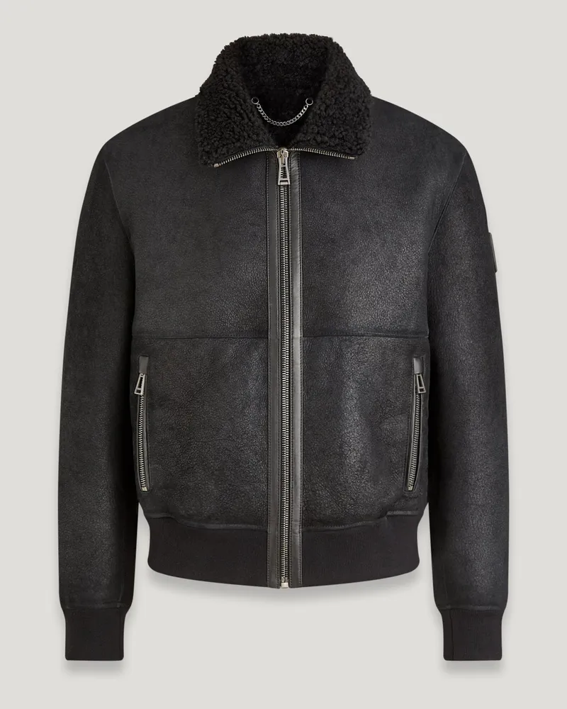 Belstaff Trace Jacke für Herren English Shearling Schwarz Schwarz