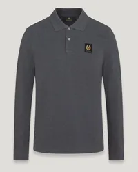 Belstaff Langarm-polohemd für Herren Cotton Pique  S Charcoal