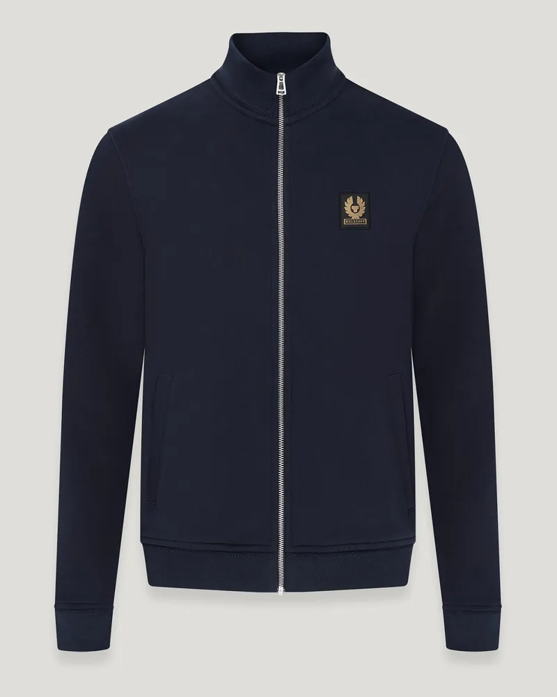 Belstaff Sweatshirt Mit Durchgehendem Reißverschluss Cotton Fleece Dunkles Tintenblau Dunkles