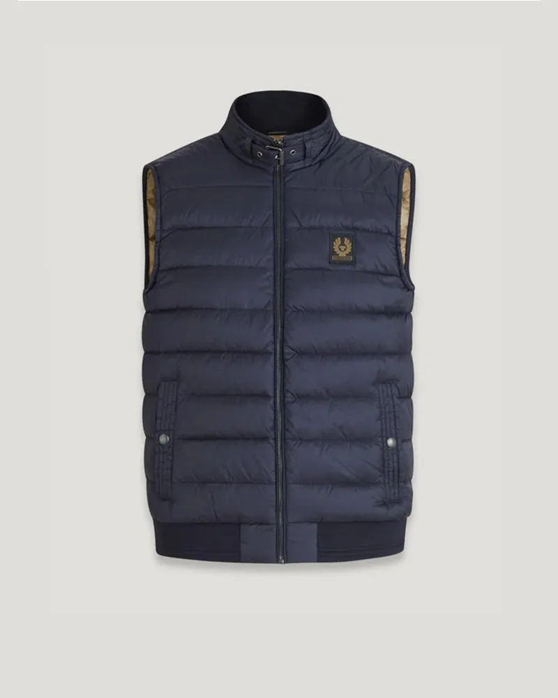 Belstaff Circuit Steppweste für Herren Down Filled Nylon Dunkles Tintenblau Dunkles