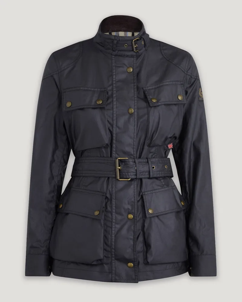 Belstaff Trialmaster Jacke für Damen Waxed Cotton Dunkles Marineblau Dunkles