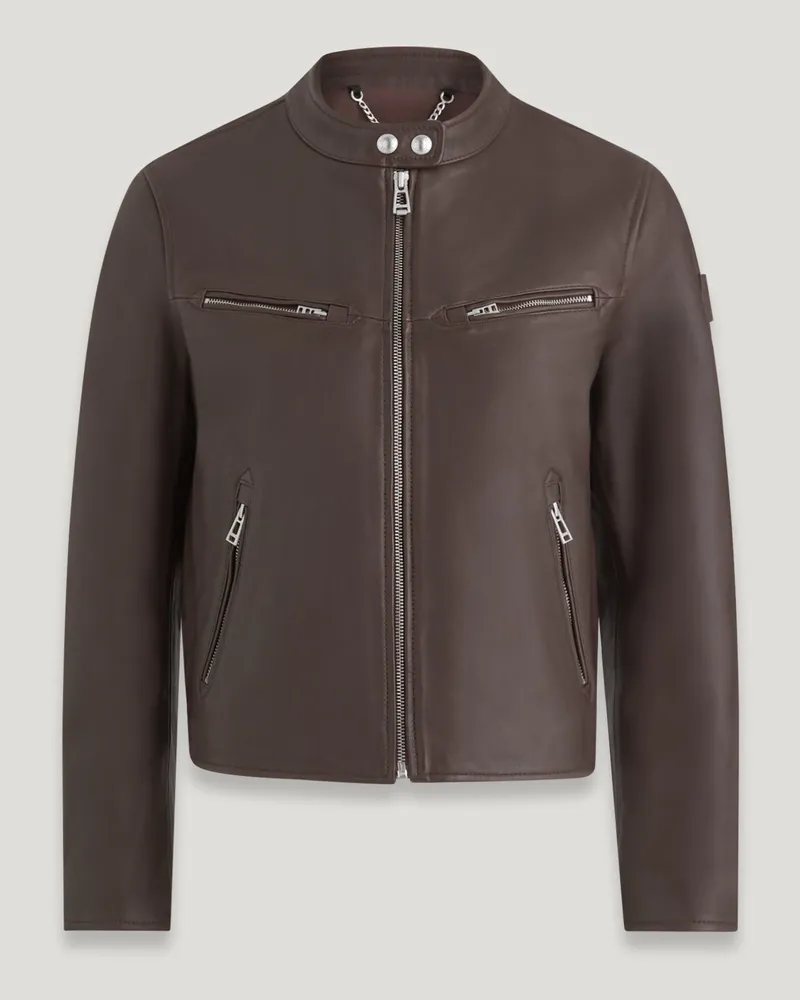 Belstaff Pine Jacke für Damen Cheviot Leather Kastanienbraun Kastanienbraun