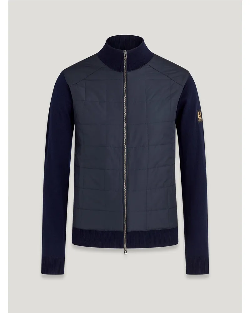 Belstaff Kelbrook Zip Cardigan für Herren Merino Wool Gewaschenes Marineblau Gewaschenes