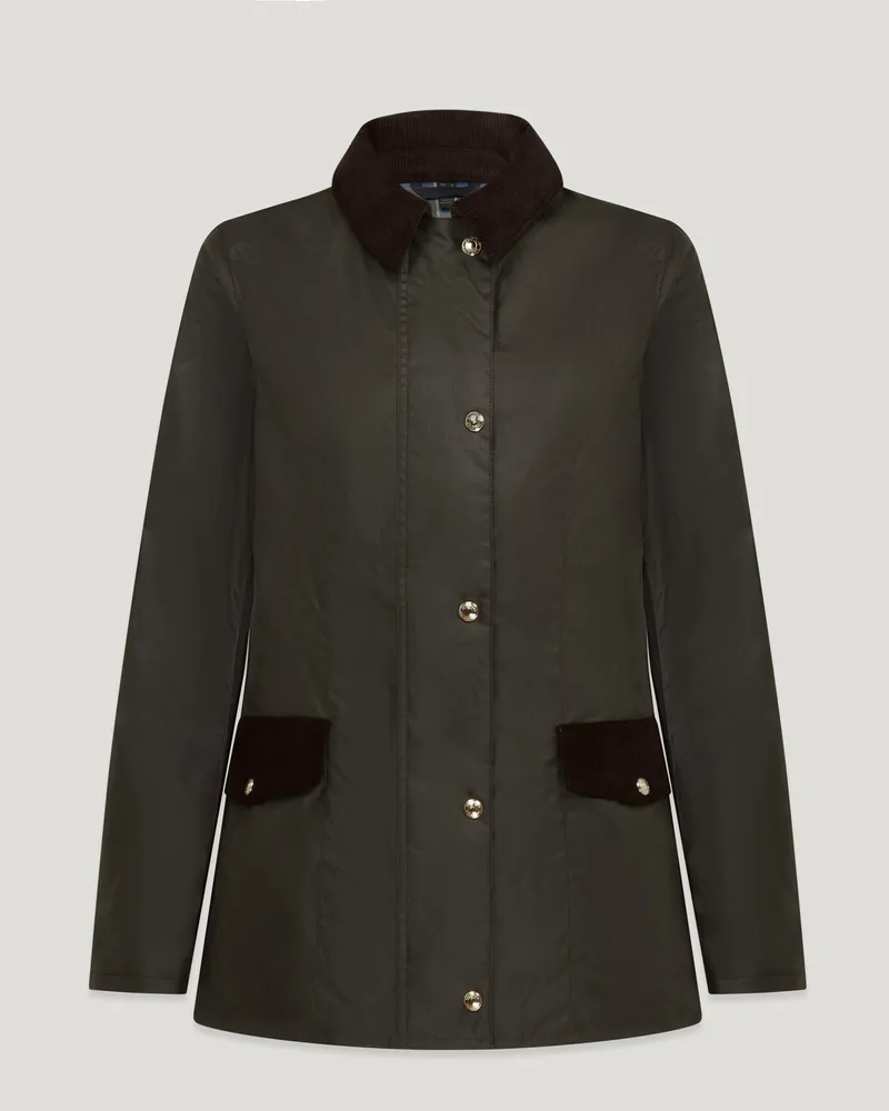 Belstaff Burghley Jacke für Damen Waxed Cotton Grün EU 46 
