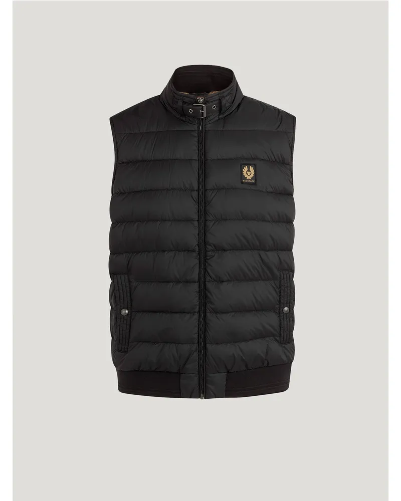 Belstaff Circuit Steppweste für Herren Down Filled Nylon Schwarz Schwarz