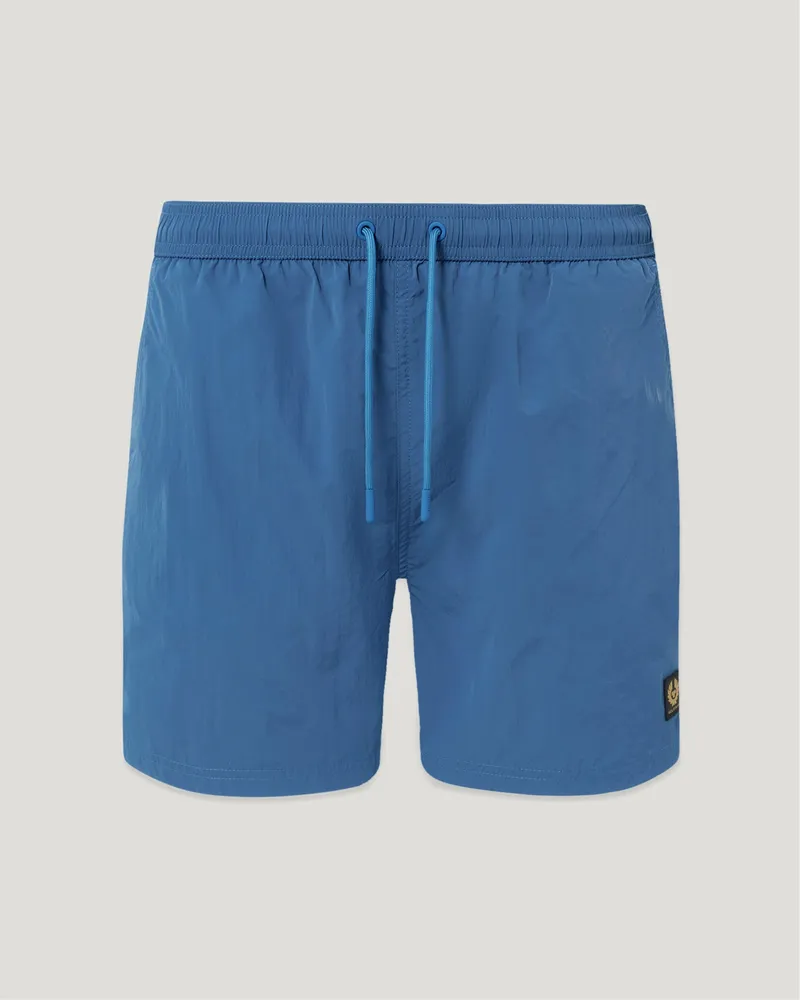 Belstaff Clipper Badeshorts für Herren Textured Nylon Marine Marineblau