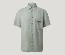 Scale Kurzarmhemd für Herren Garment Dyed Linen Beige
