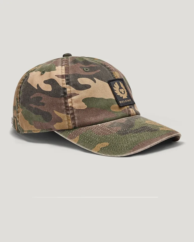 Belstaff Camouflage-kappe Mit Phönix-aufnäher Unisex's Cotton Twill Dunkelgrün Tarngrün