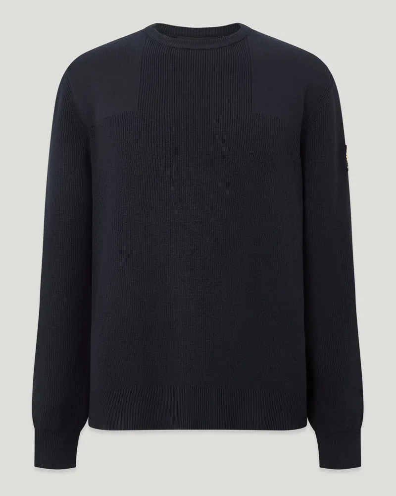 Belstaff Commander Rundhalspullover für Herren Organic Cotton Dunkles Dunkelblau M 