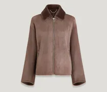 Solder Jacke für Damen Merino Shearling Treibholzbraun