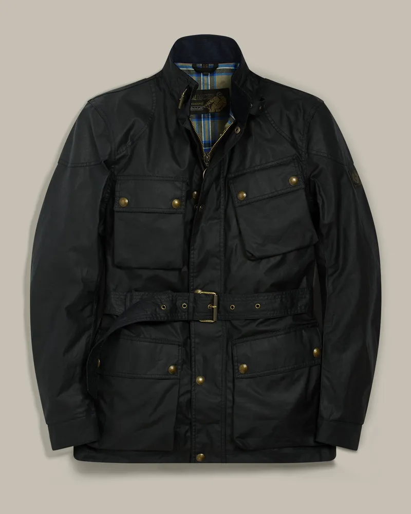 Belstaff Trailmaster Ikonen Jacke für Herren Waxed Cotton Marine Dunkles
