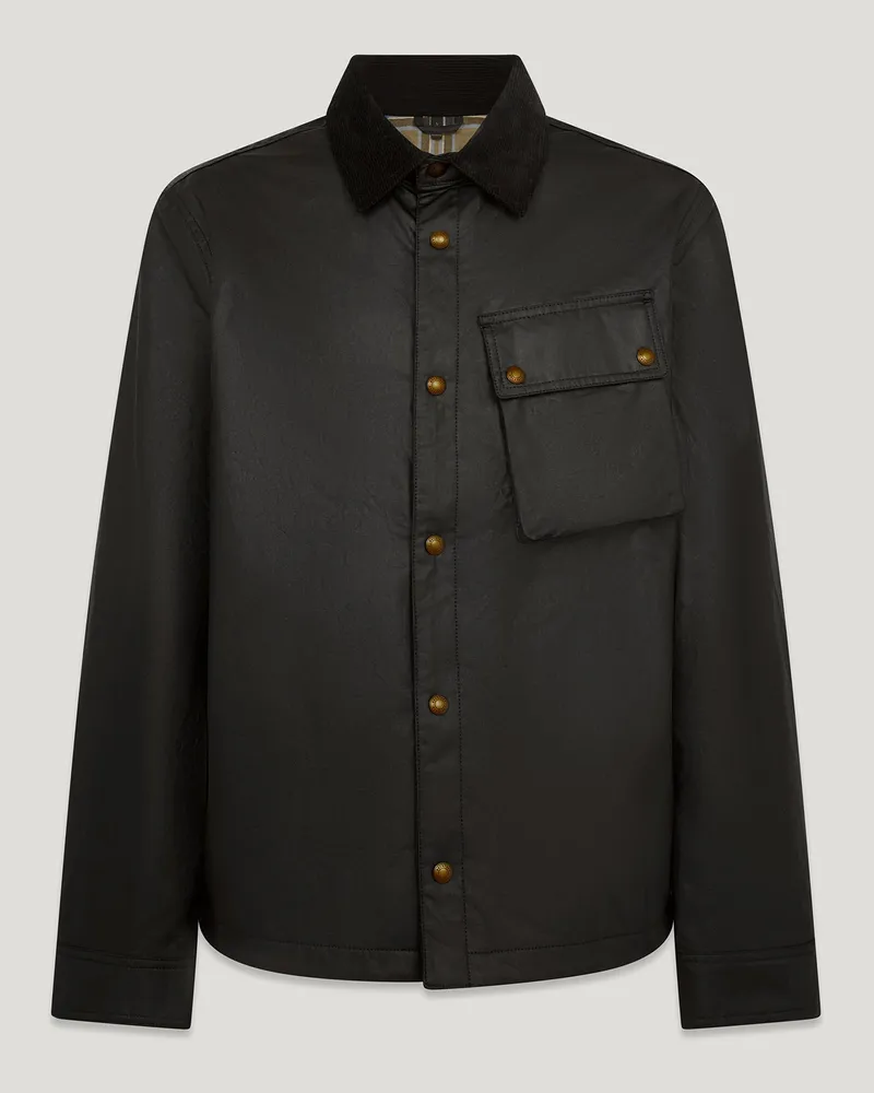 Belstaff Ground Jacke für Herren Waxed Cotton Schwarz S 