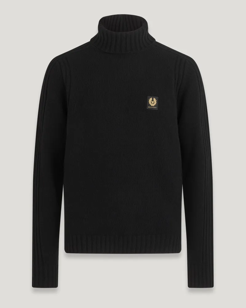 Belstaff Watch Rollkragenpullover für Herren Lambswool Schwarz Schwarz