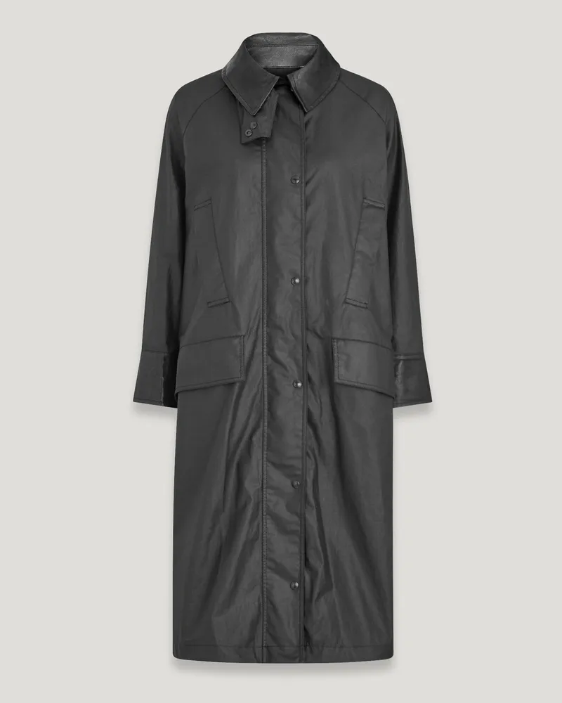 Belstaff Aster Mantel für Damen Waxed Cotton Schwarz Schwarz
