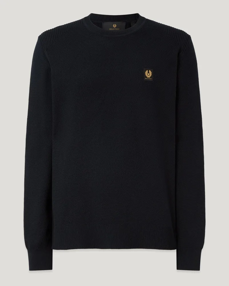 Belstaff Coast Strickpullover für Herren Cotton Silk Pique Dunkles Dunkelblau Dunkles