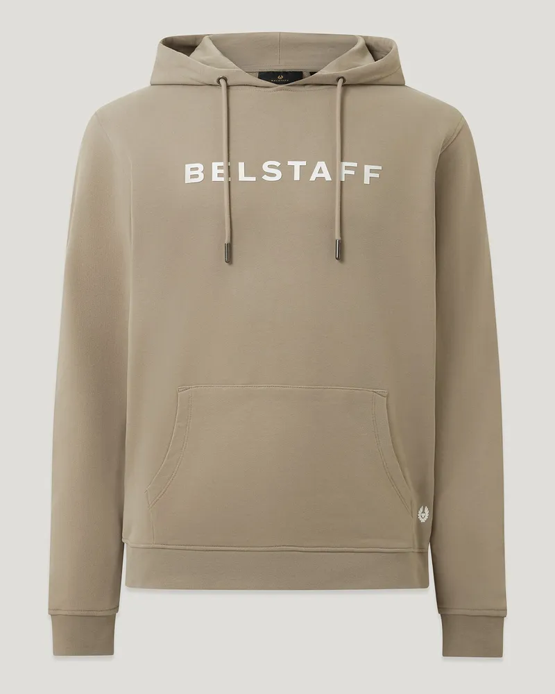 Belstaff Logo Hoodie für Herren Cotton Fleece Dunkelbraun M 