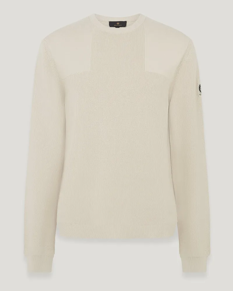 Belstaff Commander Rundhalspullover für Herren Organic Cotton Weiß 3XL 